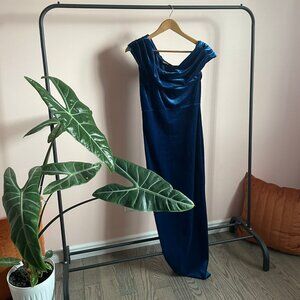 She's Velvet, She's Grace - Blue Saphire Velvet Holiday Dress